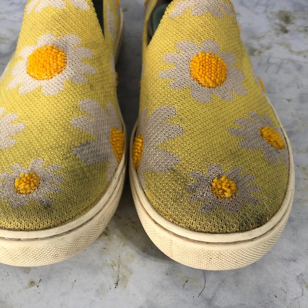 Rothy's The Sneaker Youth Girls Size 4 Shoes Yellow Ivory Orange Floral Low Top - Picture 12 of 15